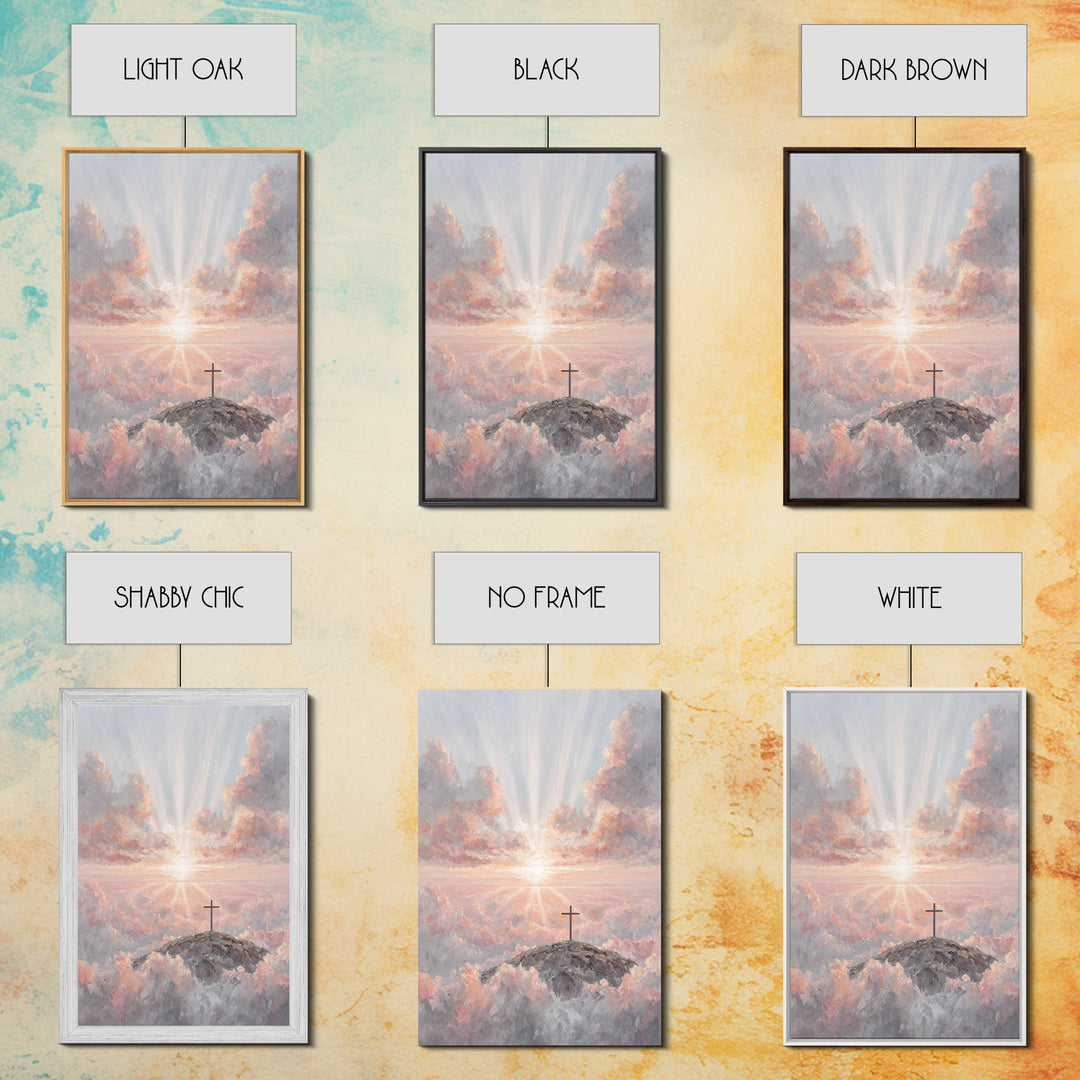 Dawn Of Salvation, Framed Canvas Print, Christian Wall Art, Christian Art Canvas, Modern Christian Art, Christian Paintings, Christian Deco