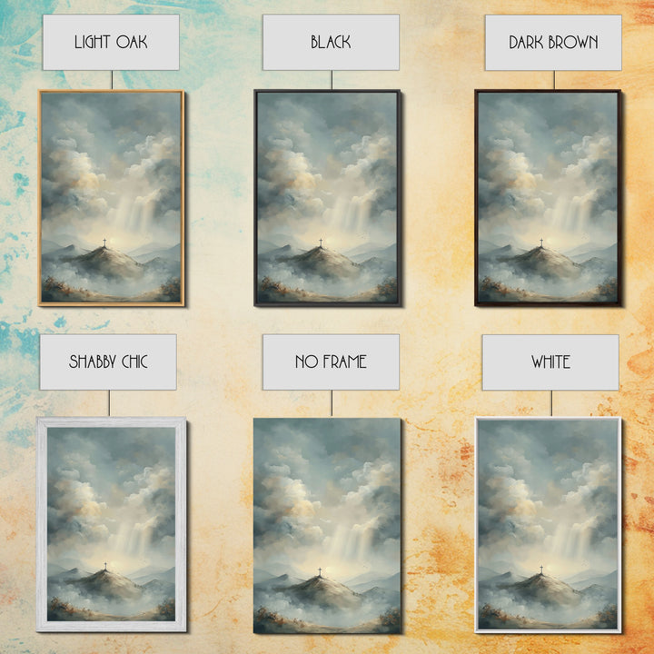 Heaven’s Summit | Framed Canvas Print | Christian Art Canvas | Christian Wall Art | Large Christian Art | Modern Christian Painting | Chris