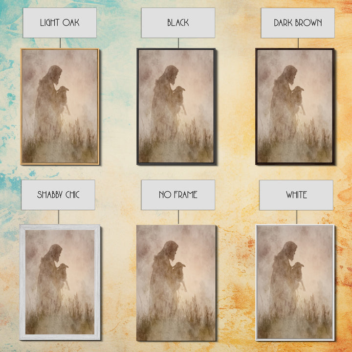 Shepherd Of Light, Framed Canvas Print, Christian Wall Art, Jesus Painting, Christian Art Canvas, Subtle Christian Art, Christian Decor For