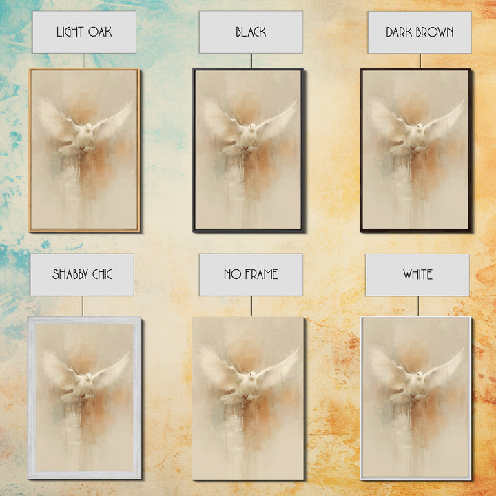 Heavenly Dove Light | Framed Canvas Print | Christian Wall Art | Christian Art Canvas | Christian Art | Christian Decor | Christian Gift