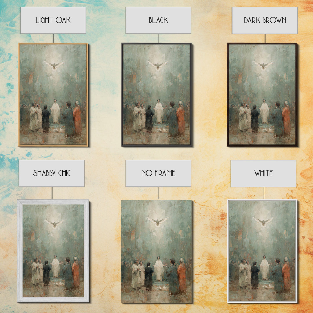 Pentecost Promise, Framed Canvas Print, Christian Art Canvas, Christian Wall Art, Christian Art Work, Christian Paintings, Christian Decor
