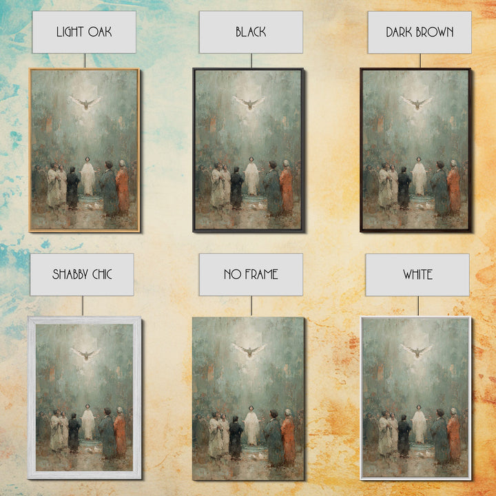 Pentecost Promise, Framed Canvas Print, Christian Art Canvas, Christian Wall Art, Christian Art Work, Christian Paintings, Christian Decor