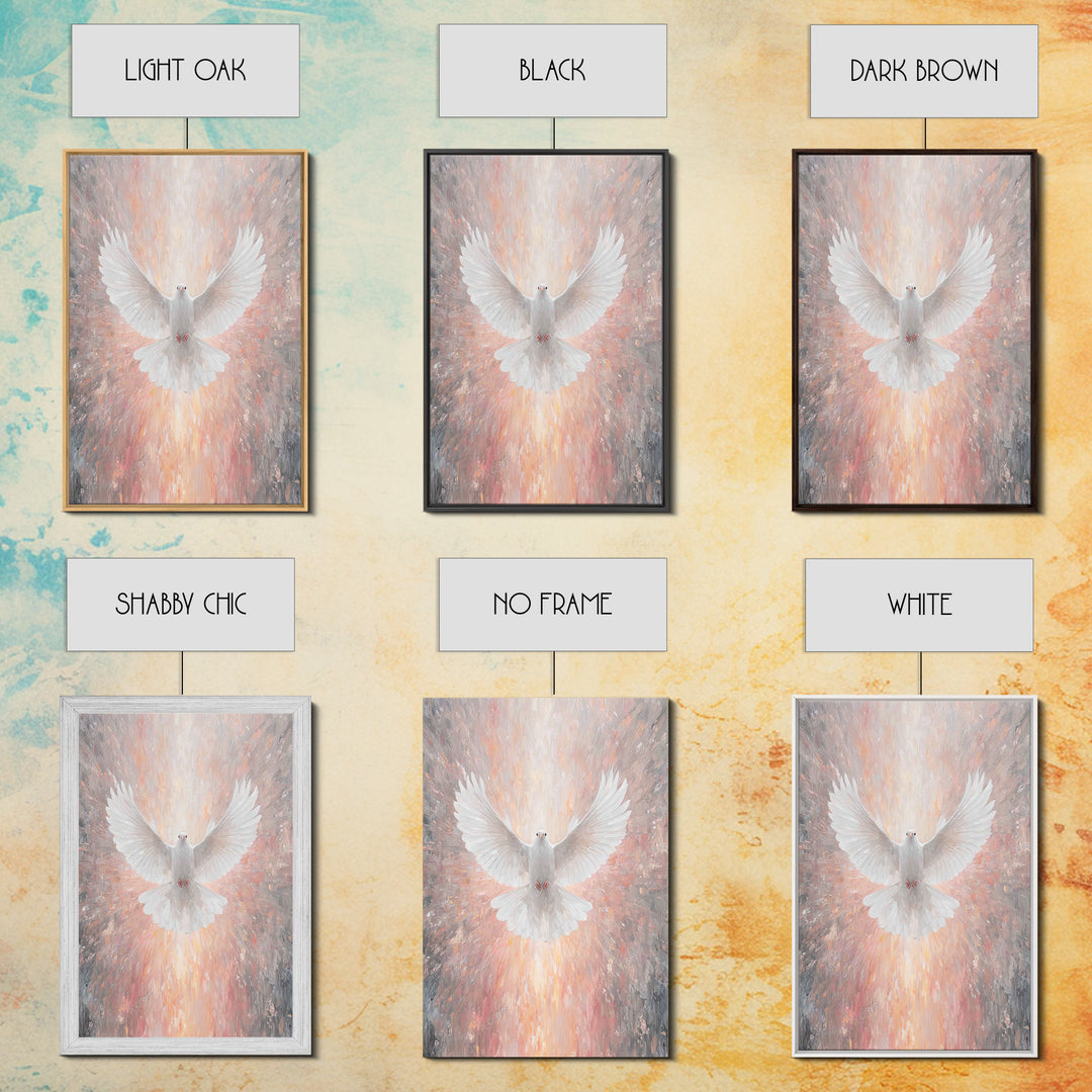Holy Ascending Dove, Framed Canvas Print, Christian Christmas Art, Christian Wall Art, Christian Art Canvas, Christian Decor, Christian Art