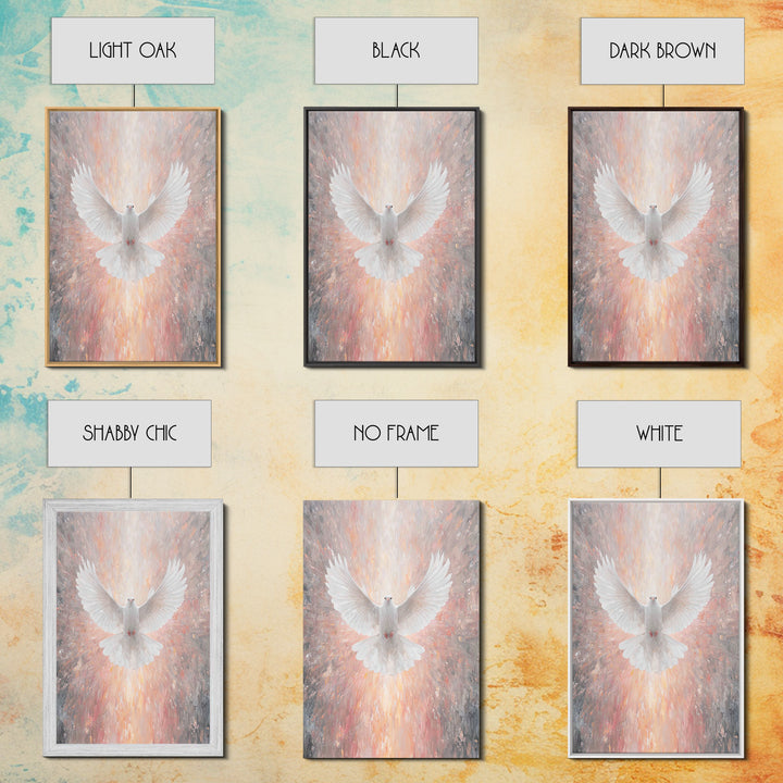 Holy Ascending Dove, Framed Canvas Print, Christian Christmas Art, Christian Wall Art, Christian Art Canvas, Christian Decor, Christian Art