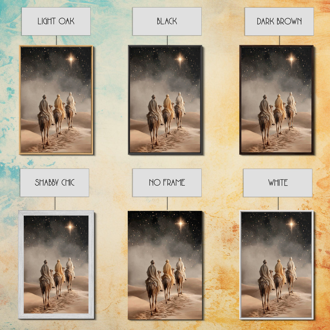 Desert Kings Journey, Framed Canvas Print, Christian Wall Art, Christian Christmas Art, Christian Art Canvas, Christmas Canvas Wall Art, Je