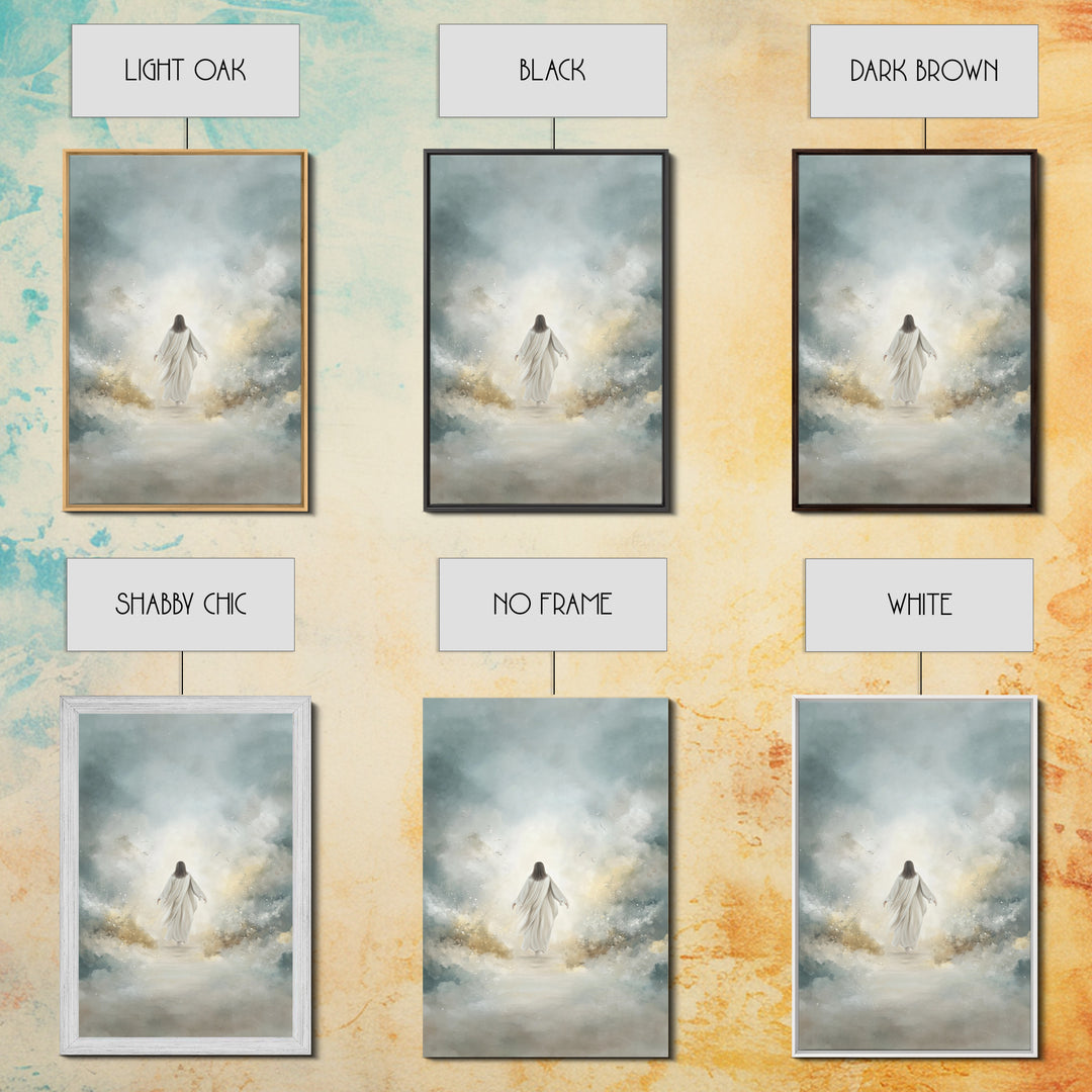 Path Of Ascension – Framed Canvas Print – Jesus Painting – Christian Art Canvas – Christian Wall Art – Large Jesus Wall Art – Modern Christ