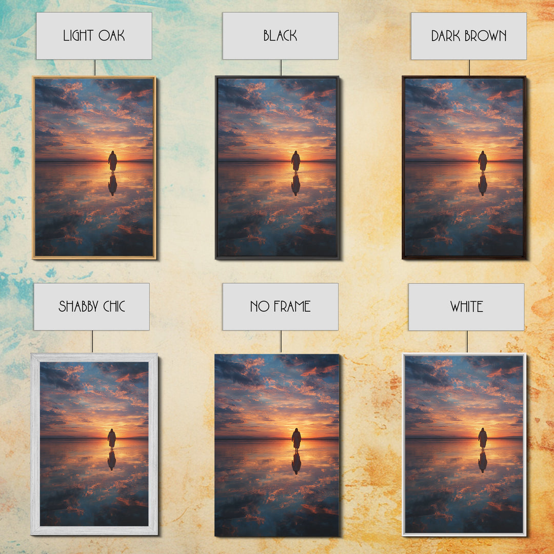 Sacred Reflection – Framed Canvas Print – Christian Wall Art – Christian Art Canvas – Jesus Painting – Modern Christian Art
