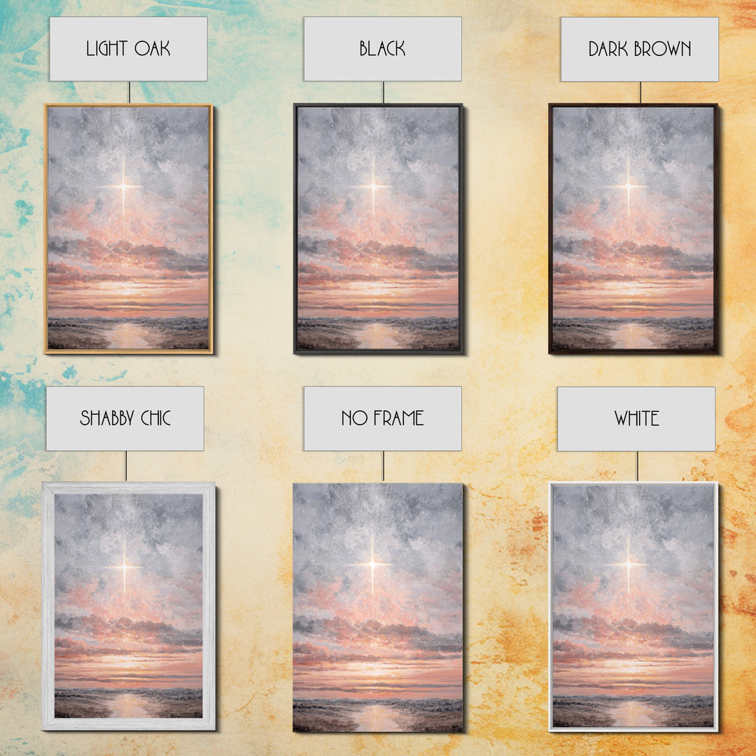 Celestial Promise | Framed Canvas Print | Christian Wall Art | Christian Art Canvas | Christmas Art | Christian Christmas Art | Christian D