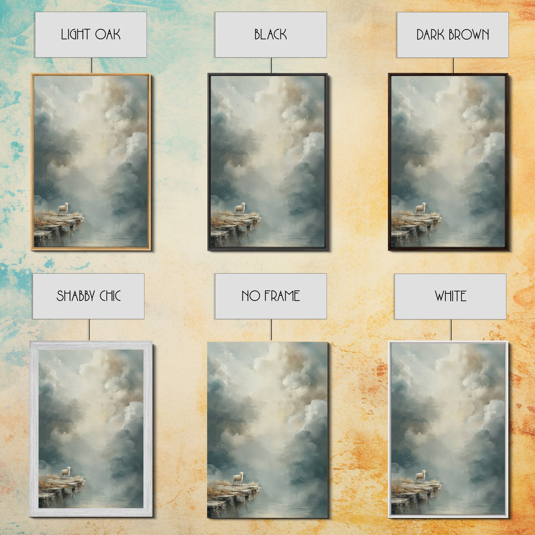 Heavenly Stillness, Framed Canvas Print, Christian Wall Art, Christian Art Canvas, Subtle Christian Art, Modern Christian Painting, Christi