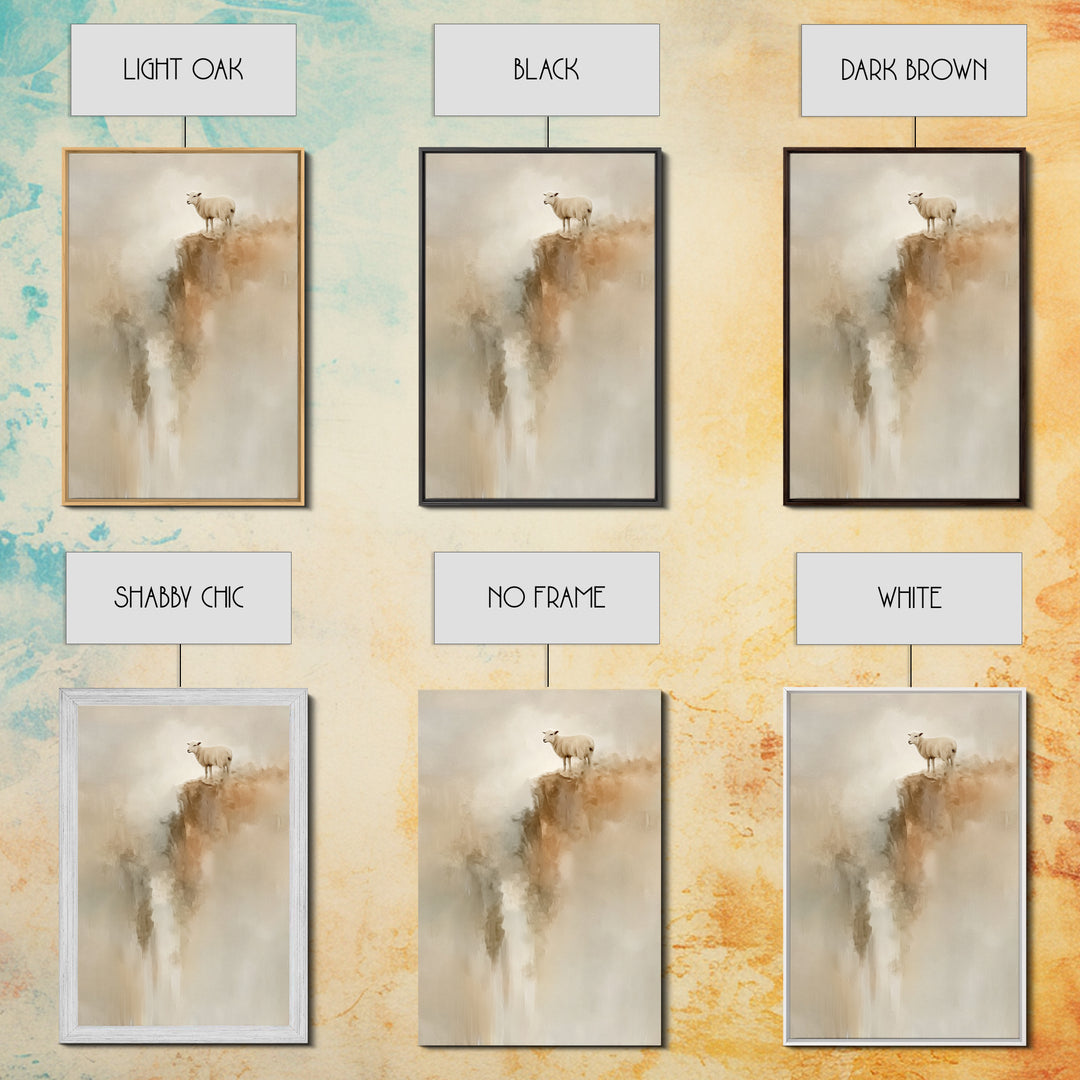 Cliffside Hope | Framed Canvas Print | Christian Wall Art | Christian Art Canvas | Subtle Christian Art | Christian Decor | Pastoral Scener