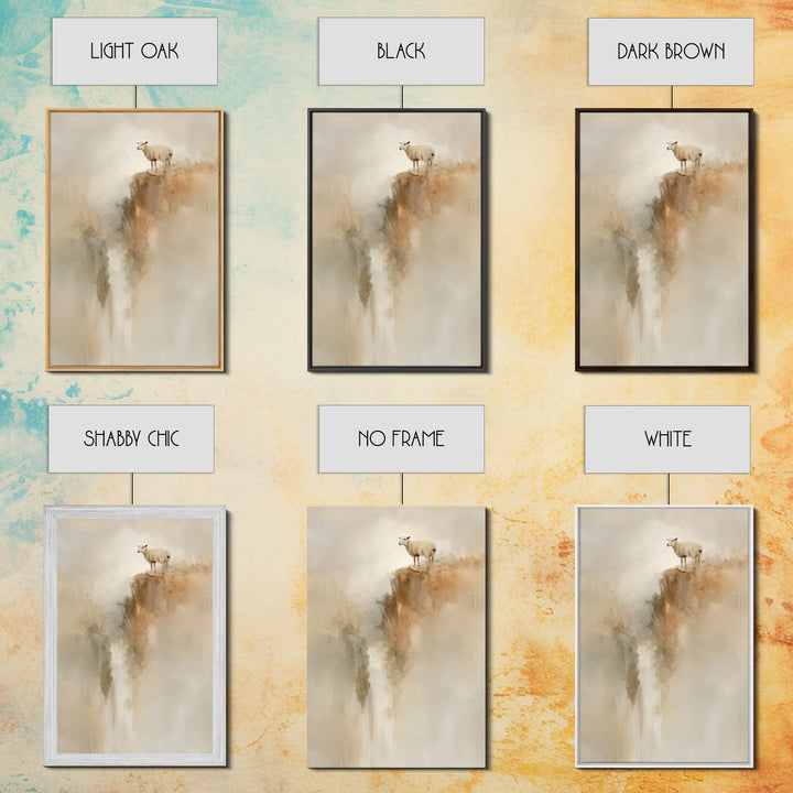 Cliffside Hope | Framed Canvas Print | Christian Wall Art | Christian Art Canvas | Subtle Christian Art | Christian Decor | Pastoral Scener