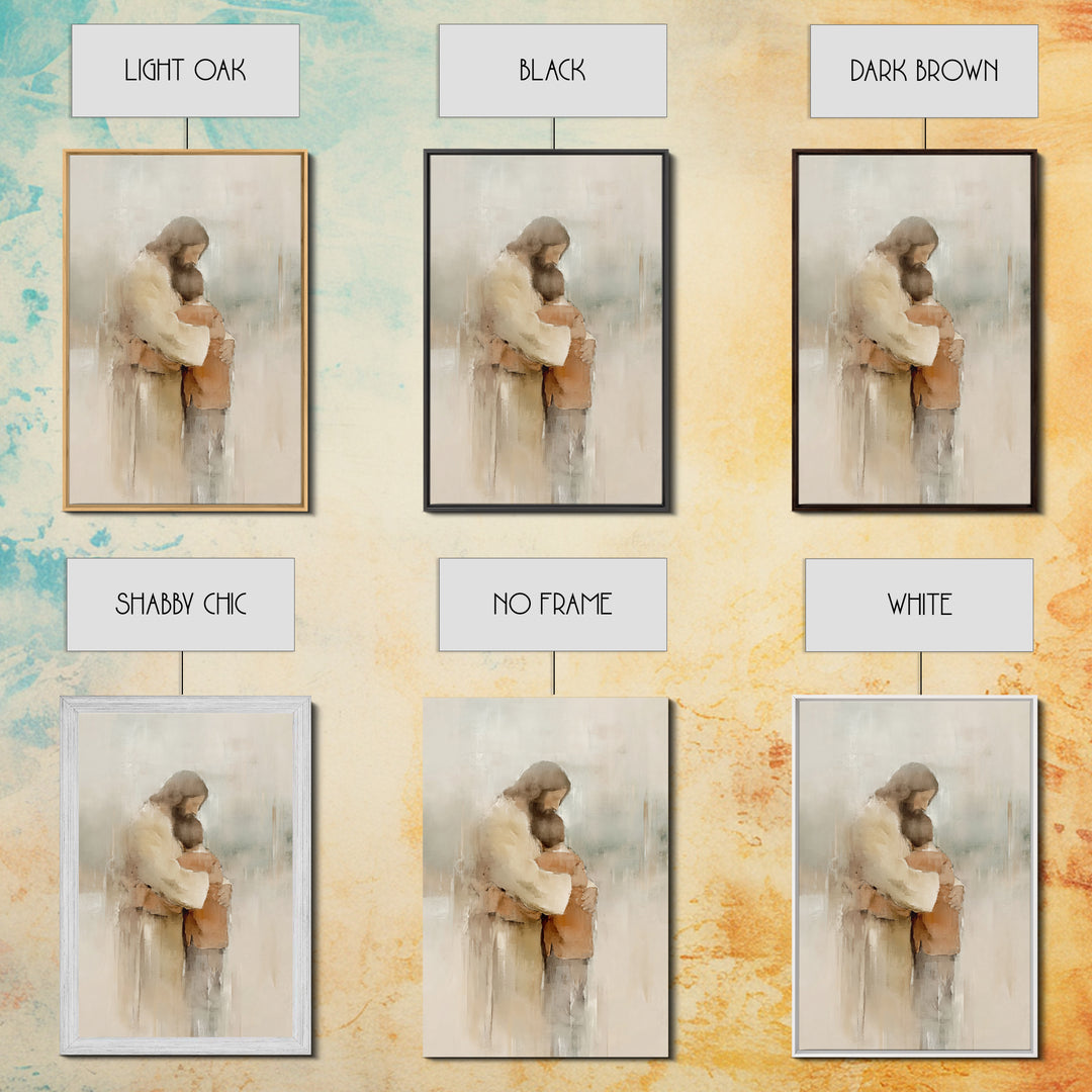 Everlasting Embrace – Framed Canvas Print – Christian Wall Art – Christian Art Canvas – Jesus Painting – Christian Art Print – Subtle Chris