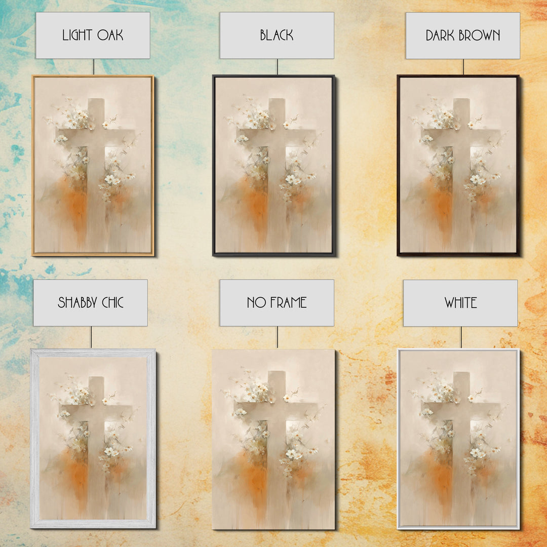 Cross Of Renewal, Framed Canvas Print, Christian Wall Art, Christian Art Canvas, Christian Paintings, Christian Art Work, Christian Decor