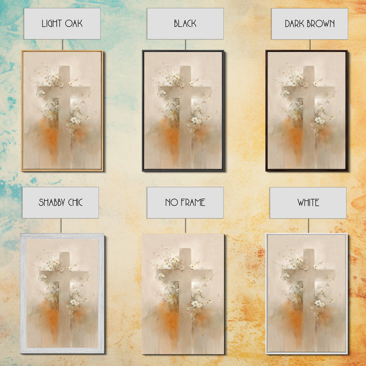 Cross Of Renewal, Framed Canvas Print, Christian Wall Art, Christian Art Canvas, Christian Paintings, Christian Art Work, Christian Decor