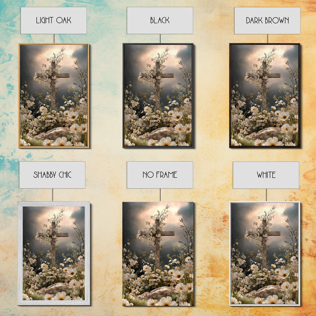 Blossoms Of Grace - Framed Canvas Print - Christian Wall Art - Christian Art Canvas - Jesus Painting - Christian Decor - Christian Gift