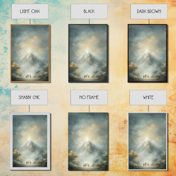 Mountain Glory Light, Framed Canvas Print, Christian Wall Art, Christian Art Canvas, Jesus Painting, Modern Christian Art, Christian Gift I