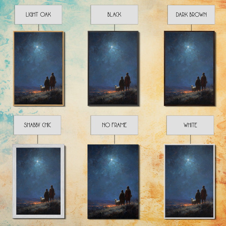 Night Watch Star – Framed Canvas Print – Christian Christmas Art – Christian Wall Art – Christian Art Canvas – Christmas Art – Christian De