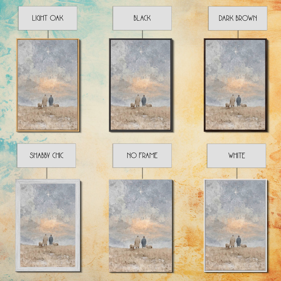 Silent Star Keepers – Framed Canvas Print – Christian Wall Art – Christian Decorations – Christian Art Canvas – Christmas Art – Christian C