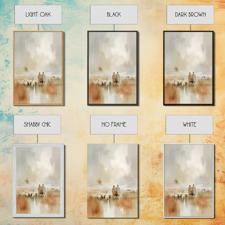 Pasture of Promise – Framed Canvas Print – Christian Wall Art – Christian Art Canvas – Christmas Art – Christian Christmas Decor – Christia