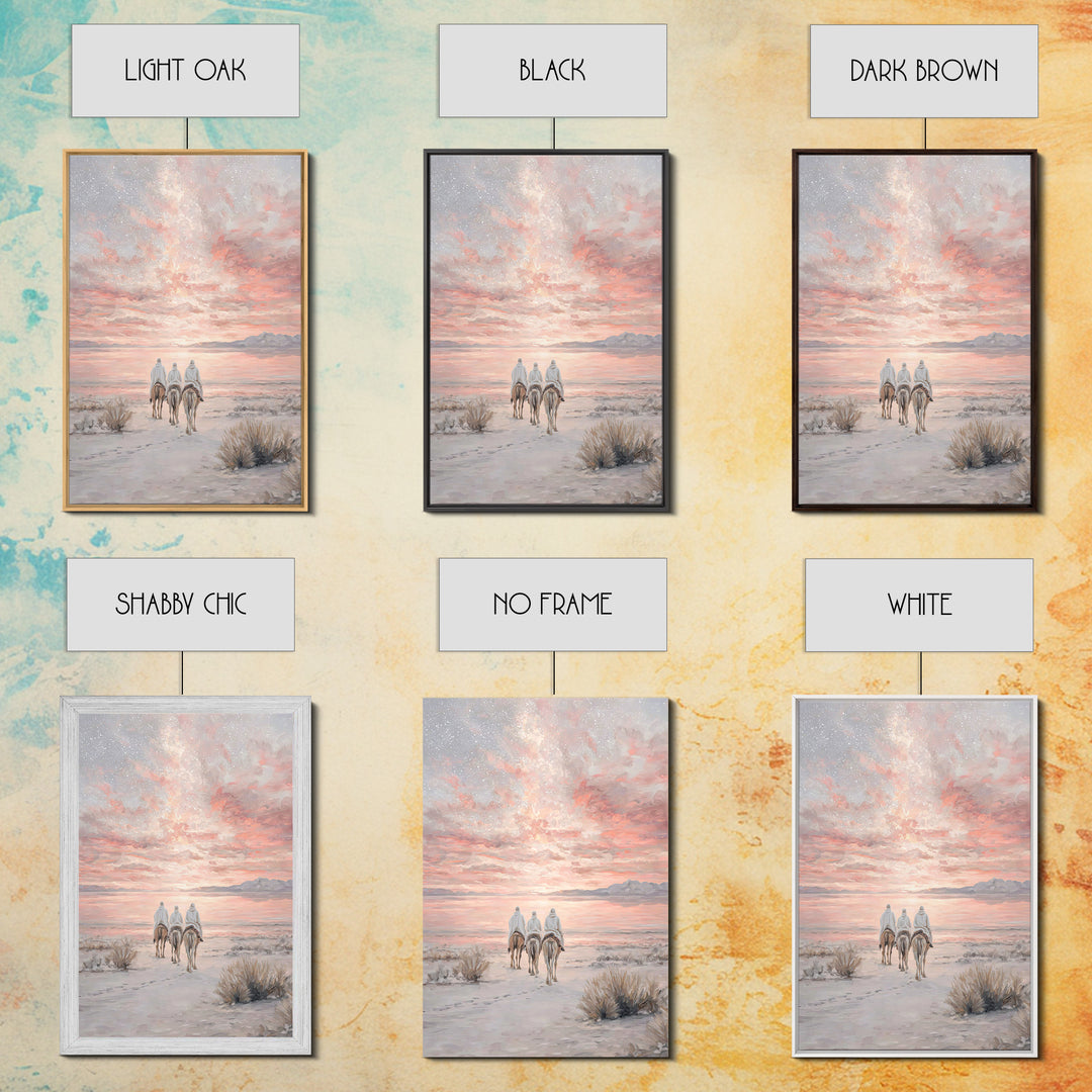 Desert Morning Light, Framed Canvas Print, Christian Art Canvas, Christmas Wall Art, Christian Christmas Decor, Modern Christian Art, Jesus