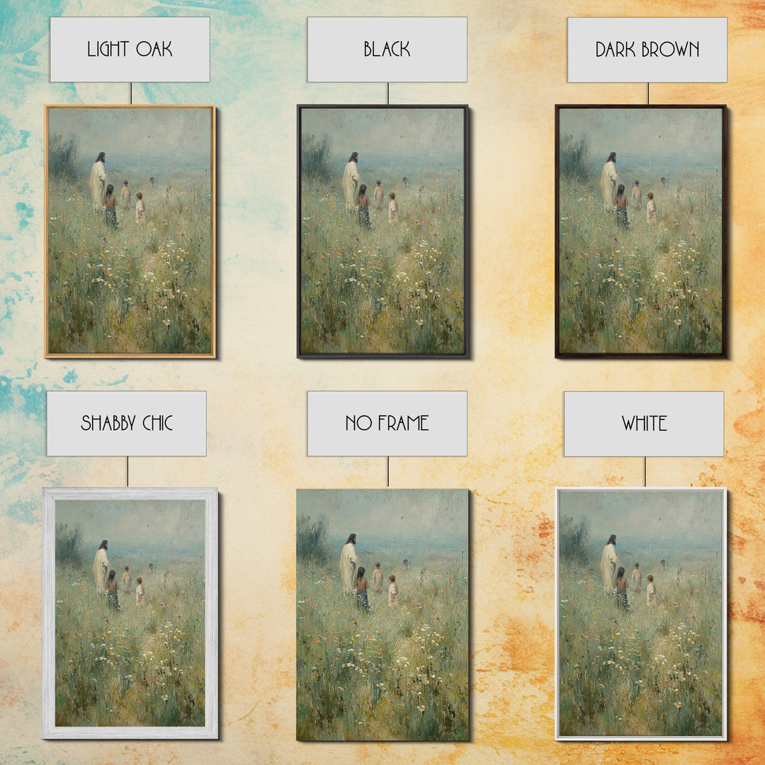Meadow Of Joy – Framed Canvas Print – Christian Wall Art – Christian Art Canvas – Vintage Christian Art – Christian Gift – Christian Painti