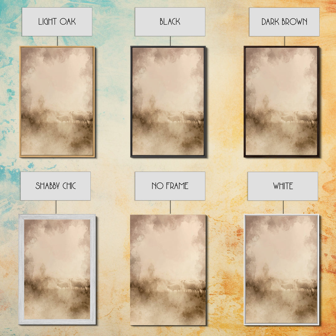 Pasture Morning – Framed Canvas Print – Christian Painting – Jesus Painting – Christian Wall Art – Christian Art Canvas – Moody Christian A