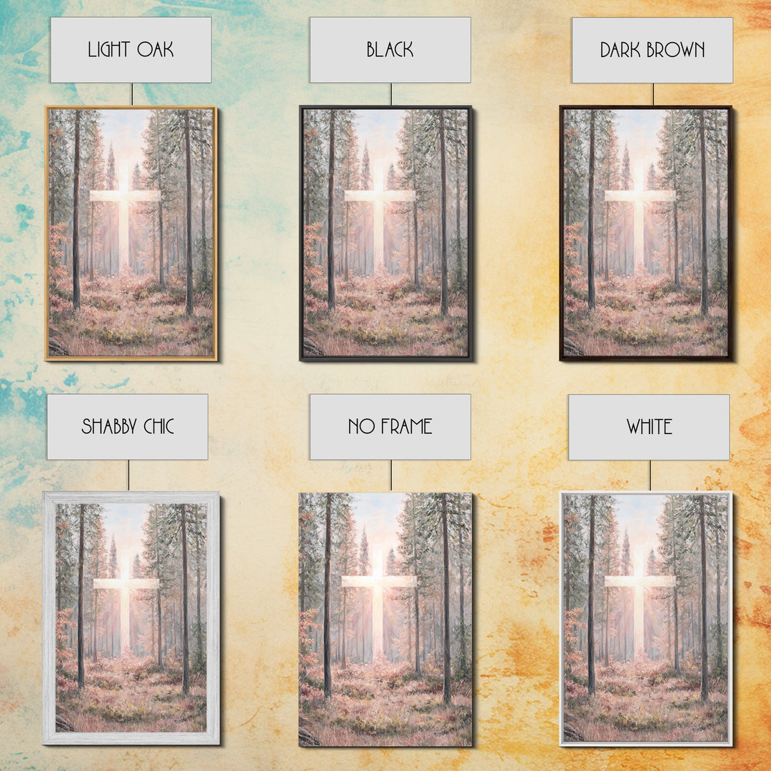 Glory In The Pines – Framed Canvas Print – Christian Art Canvas – Christian Wall Art – Christian Painting – Modern Christian Art – Christia