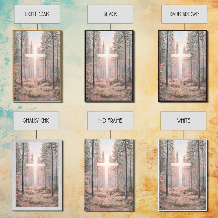 Glory In The Pines – Framed Canvas Print – Christian Art Canvas – Christian Wall Art – Christian Painting – Modern Christian Art – Christia