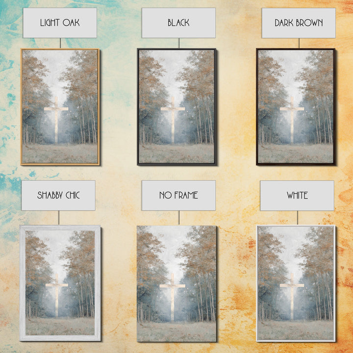 Stillness Of The Cross – Framed Canvas Print – Christian Painting – Christian Art Canvas – Christian Wall Art – Subtle Christian Art – Chri