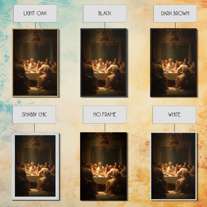 Last Supper Grace – Framed Canvas Print – Christian Wall Art – Christian Art Canvas – Large Jesus Painting – Moody Christian Art – Christia