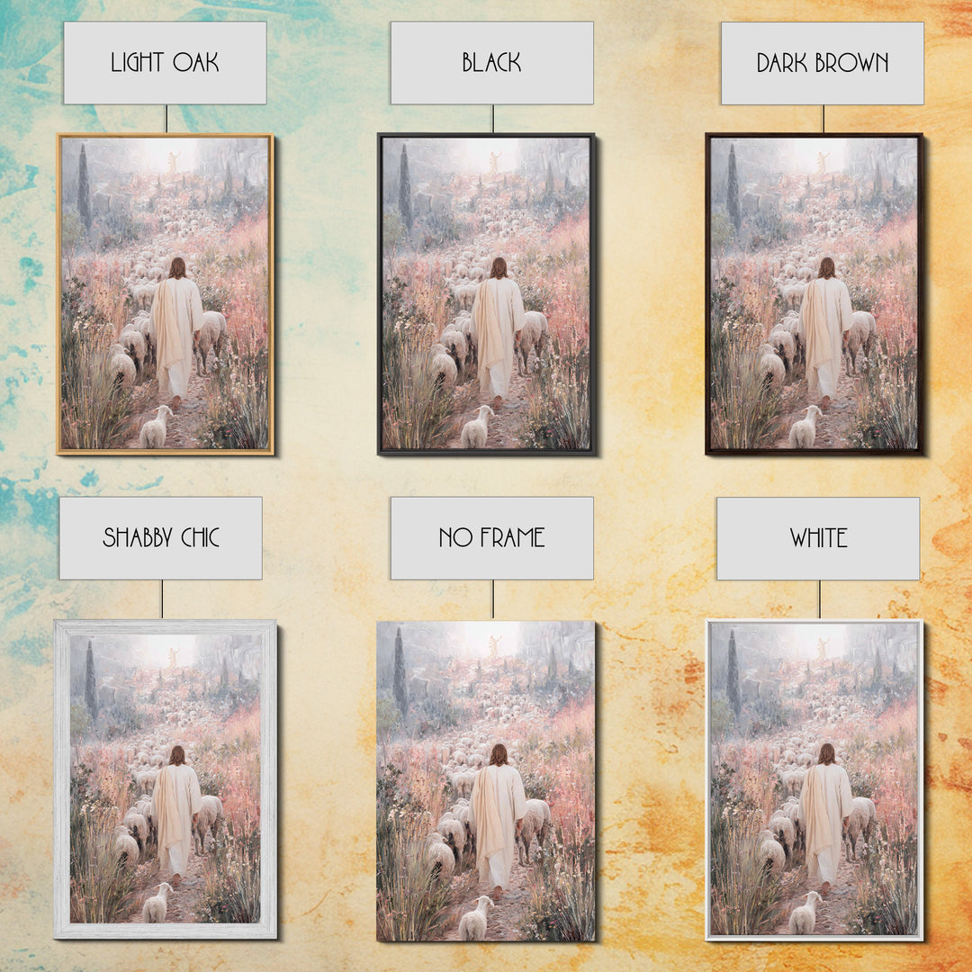 Path Of Mercy – Framed Canvas Print – Christian Wall Art – Jesus Painting – Christian Art Canvas – Pastoral Scenery – Christian Christmas A