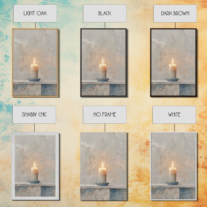 Quiet Prayer Flame, Framed Canvas Print, Christian Art Print, Christian Wall Art, Christian Decoration, Christian Gift Ideas, Subtle Christ