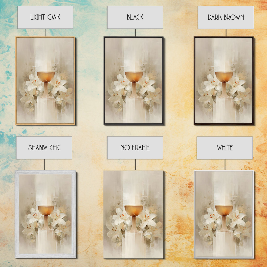 Radiant Chalice Bloom, Framed Canvas Print, Christian Wall Art, Christian Art Canvas, Modern Christian Painting, Christian Gift Ideas