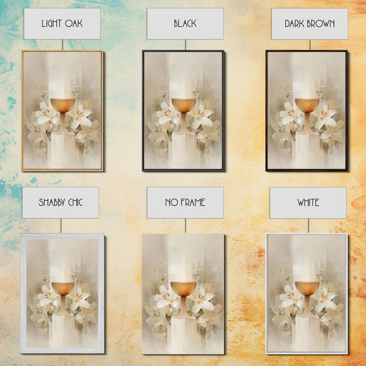Radiant Chalice Bloom, Framed Canvas Print, Christian Wall Art, Christian Art Canvas, Modern Christian Painting, Christian Gift Ideas