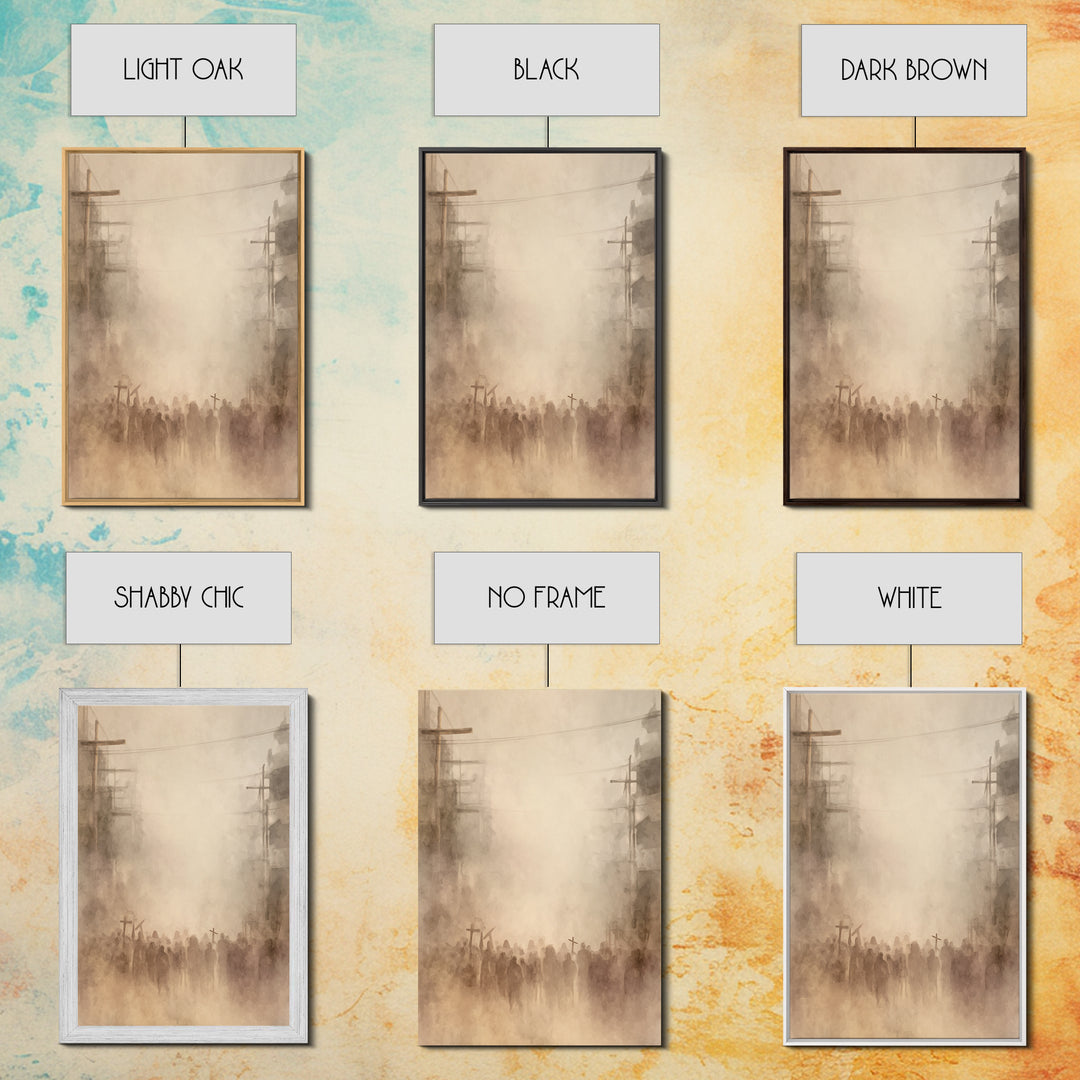 Dust Of Calvary – Framed Canvas Print – Christian Painting – Christian Wall Art – Abstract Christian Art – Moody Christian Art – Large Chri