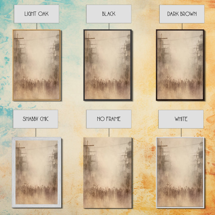 Dust Of Calvary – Framed Canvas Print – Christian Painting – Christian Wall Art – Abstract Christian Art – Moody Christian Art – Large Chri