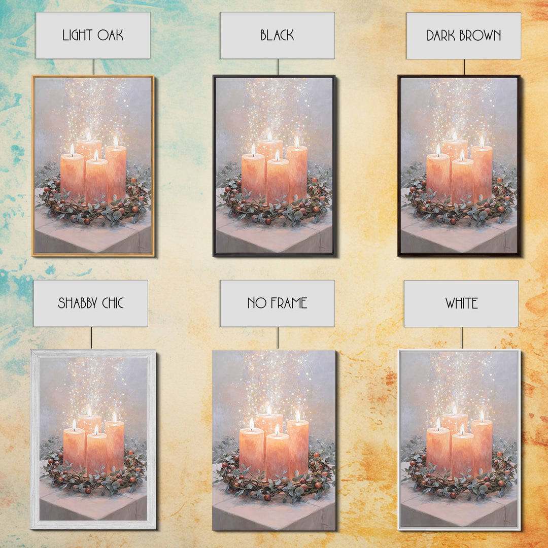 Graceful Advent Flame - Framed Canvas Print - Christian Decor - Christian Art Canvas - Christmas Art - Christian Wall Art - Christian Chris