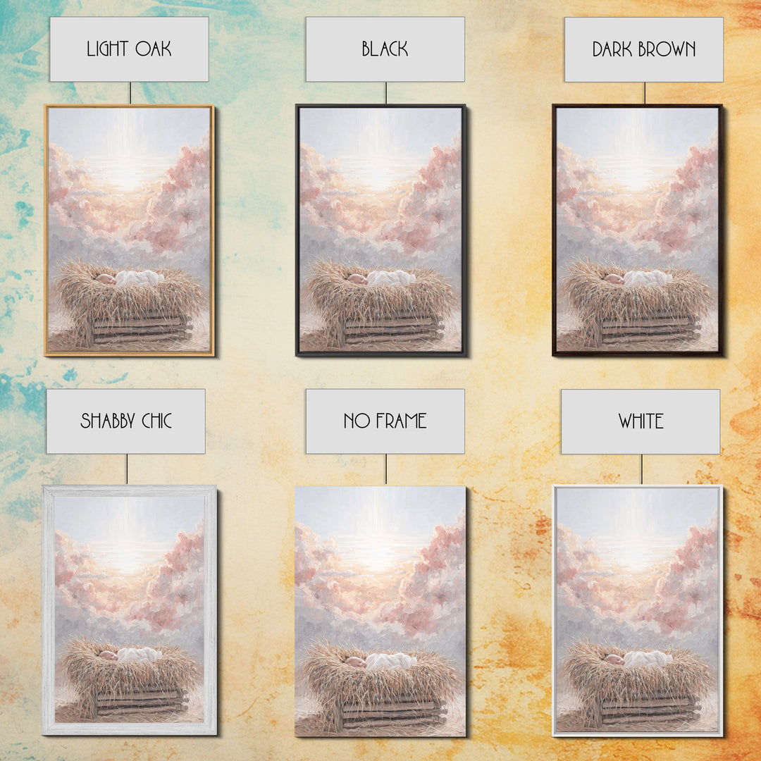 Heavenly Dawn – Framed Canvas Print – Christian Art Canvas – Christian Christmas Art – Christian Wall Art – Christian Decor – Christian Gif