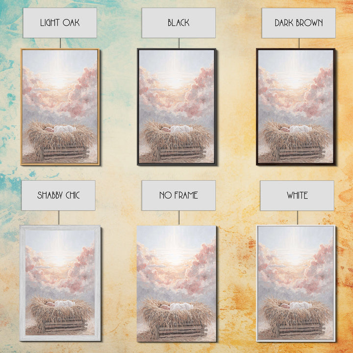 Heavenly Dawn – Framed Canvas Print – Christian Art Canvas – Christian Christmas Art – Christian Wall Art – Christian Decor – Christian Gif