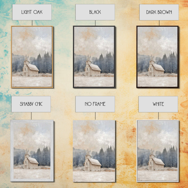 Snowlit Sanctuary, Framed Canvas Print, Christian Art Canvas, Christmas Art Prints, Christian Wall Art, Christian Christmas Decor