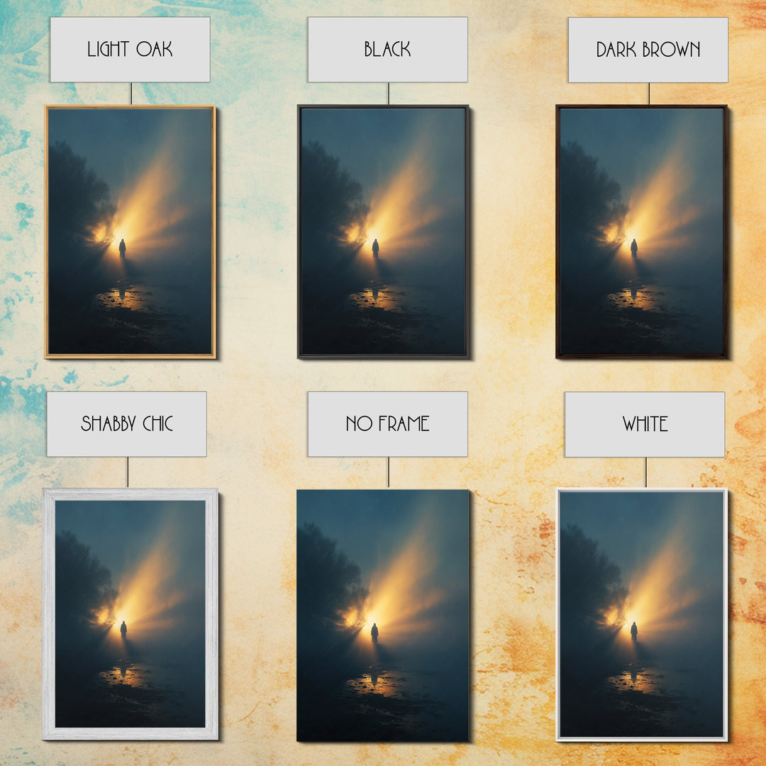 Light Of Hope | Framed Canvas Print | Jesus Painting | Christian Wall Art | Moody Christian Art | Christian Gift Ideas
