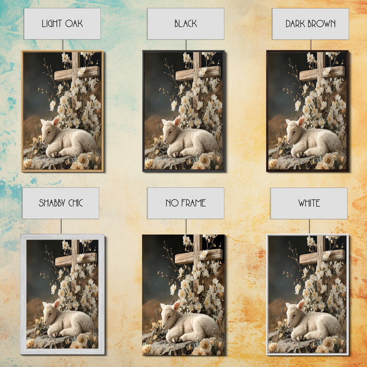 Lamb Of Promise – Framed Canvas Print – Christian Wall Art – Christian Art Painting – Christian Art Canvas – Christian Gift Ideas – Moody C