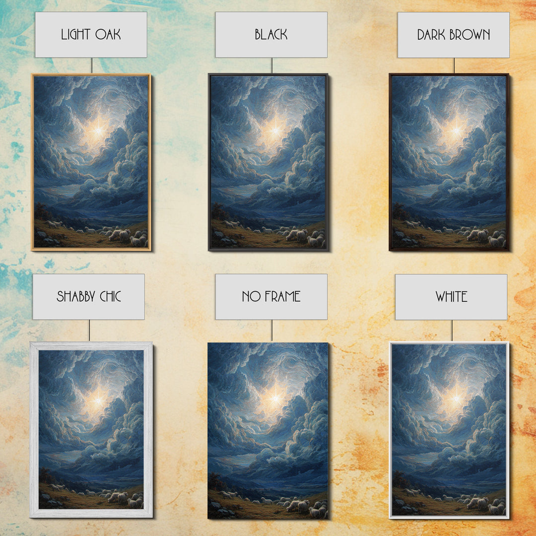 Starry Glory Sky | Framed Canvas Print | Christian Wall Art | Christmas Art | Christian Art Canvas | Christian Christmas Art