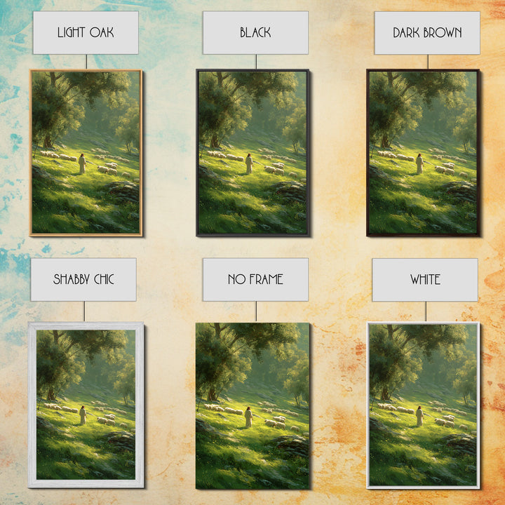 Gentle Shepherd’s Path – Framed Canvas Print – Christian Wall Art – Jesus Painting – Christian Art Canvas – Large Christian Painting – Chri