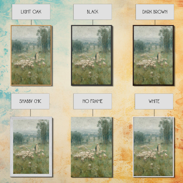 Pasture Of Hope – Framed Canvas Print – Christian Wall Art – Vintage Christian Art – Christian Art Canvas – Jesus Painting – Subtle Christi