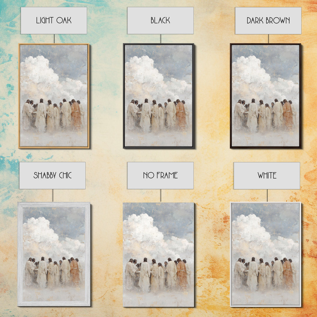 Sacred Gathering – Framed Canvas Print – Jesus Painting – Christian Art Canvas – Christian Wall Art – Modern Christian Art – Christmas Art