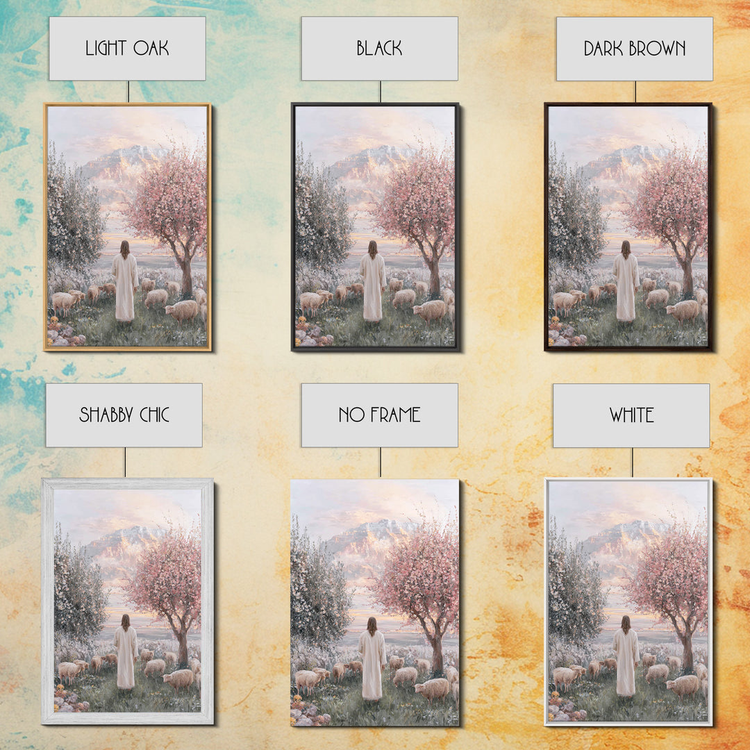 Soft Meadow Light | Framed Canvas Print | Christian Wall Art | Christian Art Canvas | Jesus Painting | Christian Gift