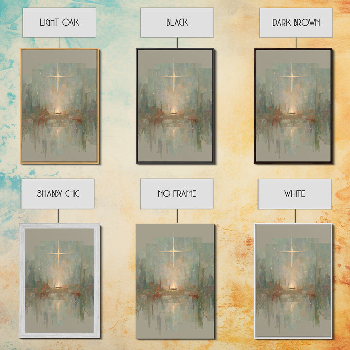 Blessed Manger Light – Framed Canvas Print – Jesus Painting – Christian Art – Christian Wall Art – Christian Art Canvas – Christian Christm