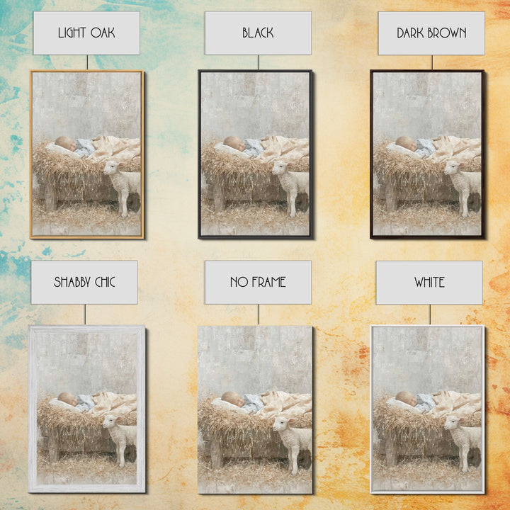 Warm Shepherd Glow – Framed Canvas Print – Christian Art – Christmas Art Framed – Jesus Painting Canvas – Christian Gift Ideas – Christian