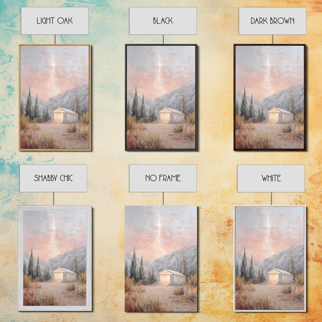 Blessed Shelter Star – Framed Canvas Print – Christian Art – Christmas Wall Art – Jesus Painting Canvas – Christian Christmas Art – Modern